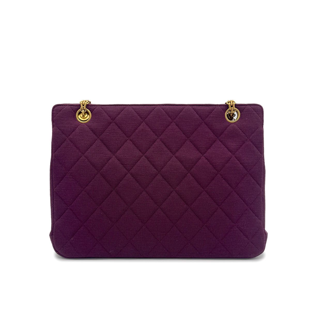 CHANEL VINTAGE MATELASSE CHAIN SHOULDER BAG PURPLE COTTON 90273062