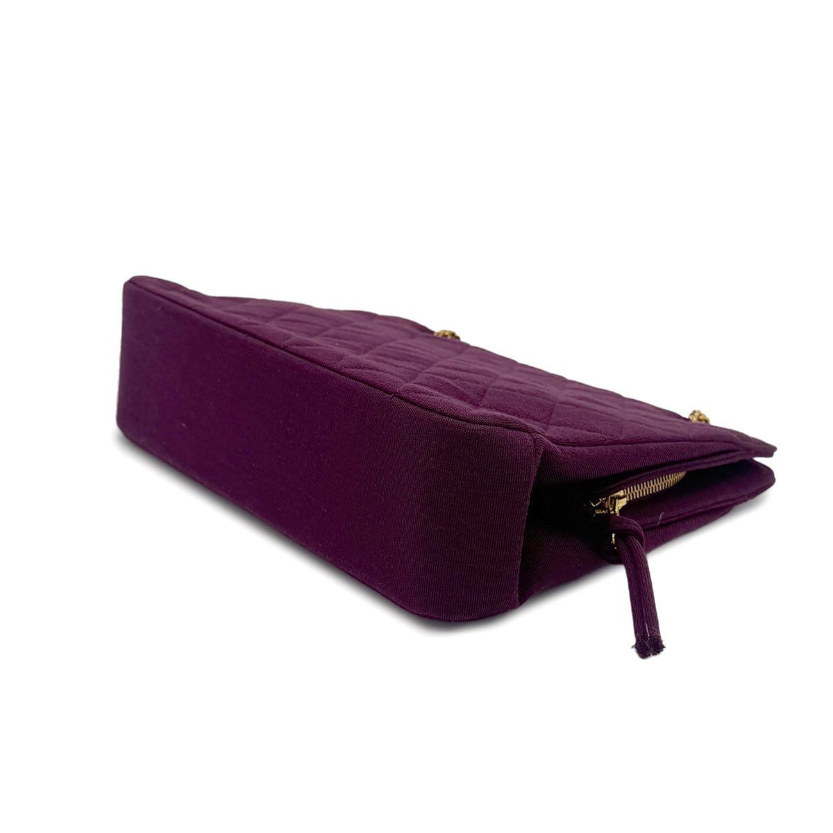 CHANEL VINTAGE MATELASSE CHAIN SHOULDER BAG PURPLE COTTON 90273062