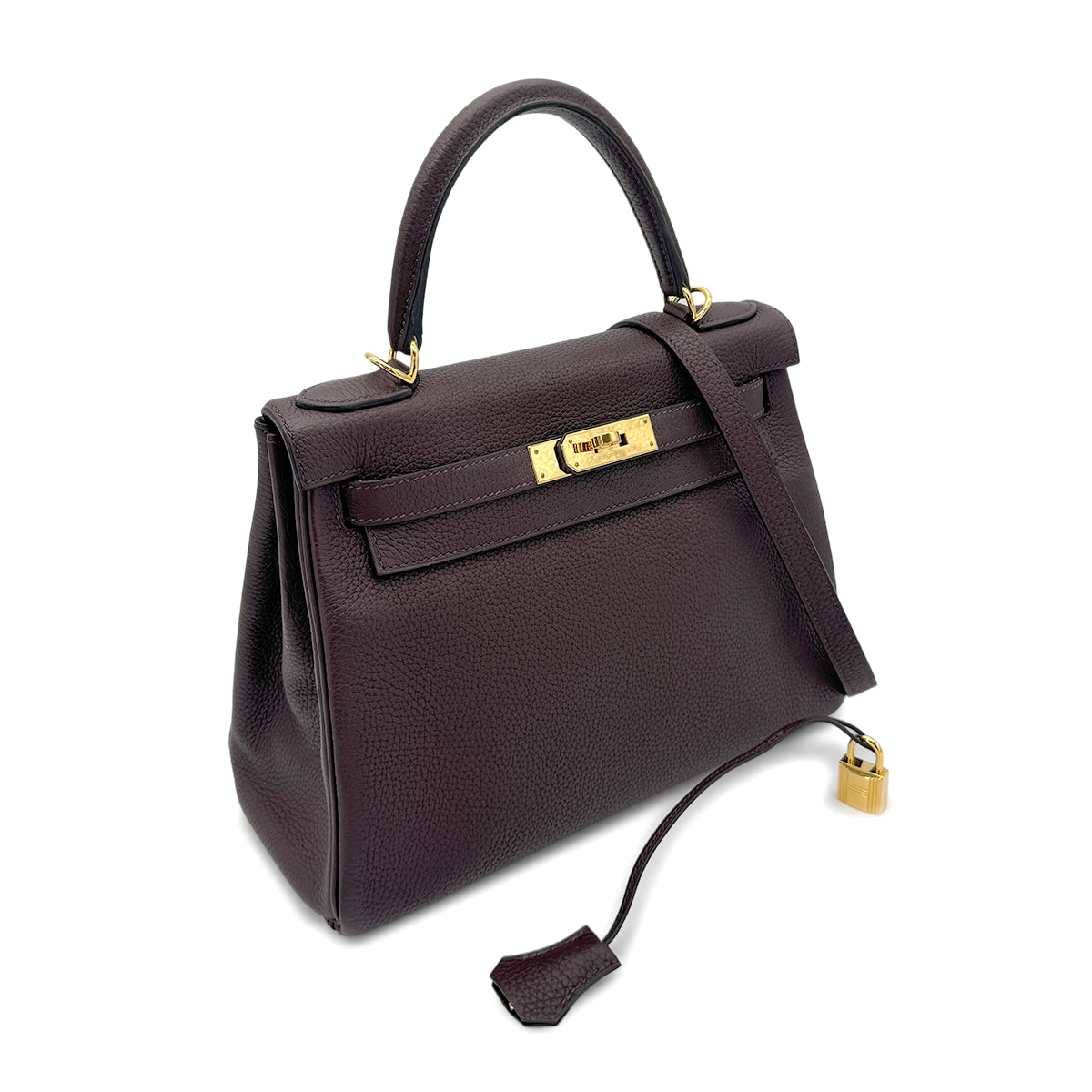 HERMES KELLY 28 RETOURNE ROUGE SELLIER TOGO HAND SHOULDER BAG Z GHW 90273063