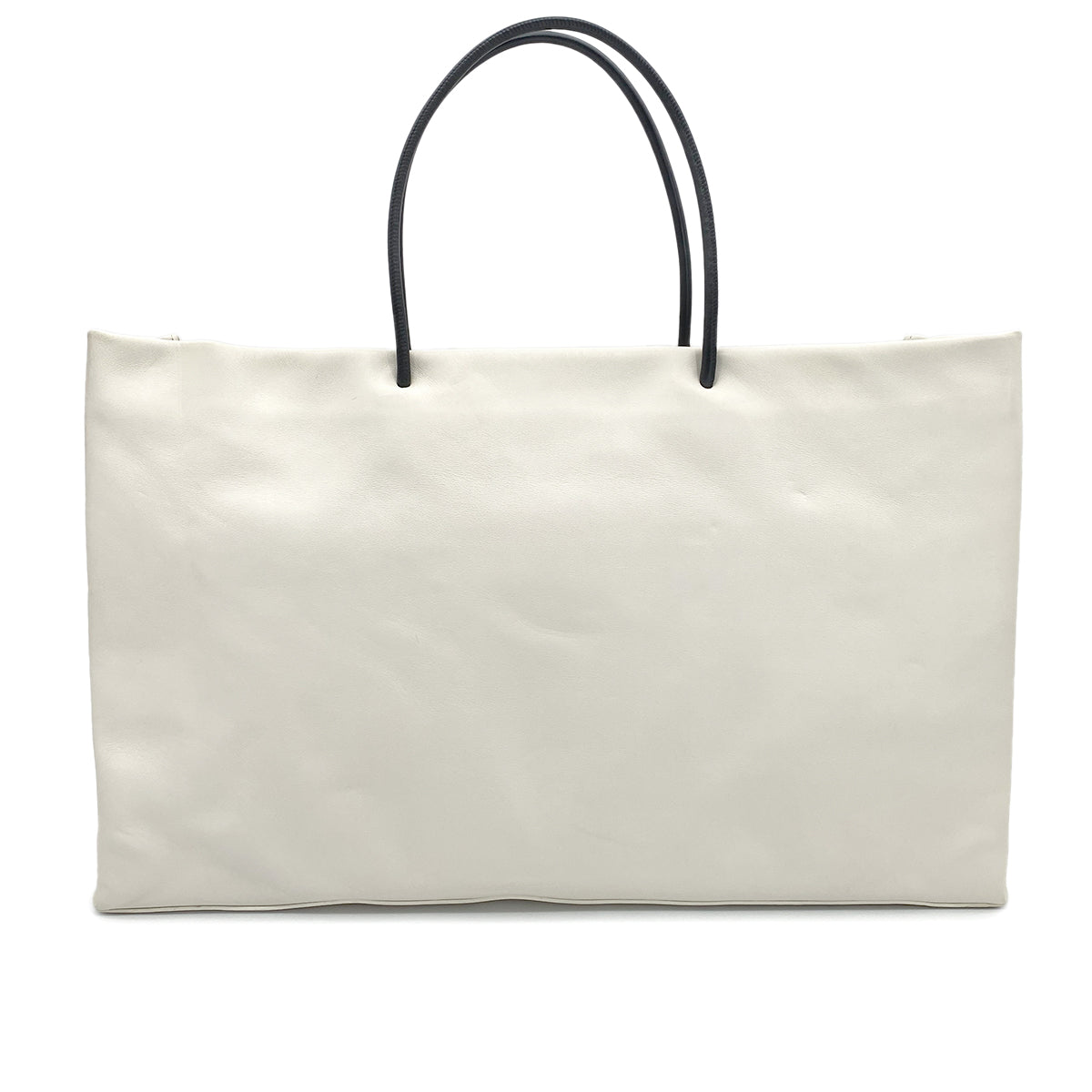 CHANEL VINTAGE ESSENTIAL TOTE BAG WHITE CALF LEATHER 90273064