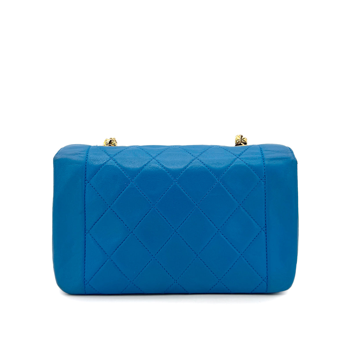 CHANEL VINTAGE MATELASSE BIJOU CHAIN SHOULDER BAG BLUE LAMB SKIN 90273068