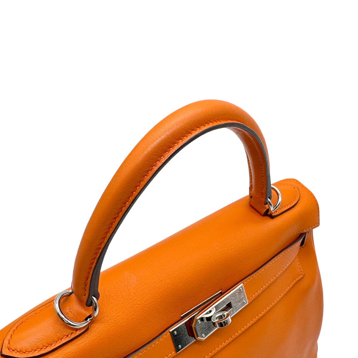 HERMES KELLY 28 RETOURNE ORANGE VEAU GULLIVER HAND SHOULDER BAG □I SHW 90273069