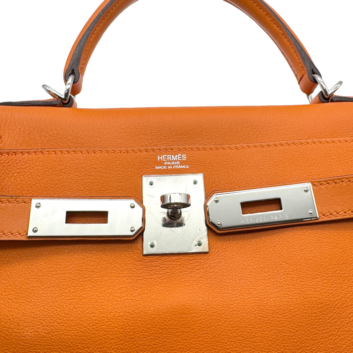 HERMES KELLY 28 RETOURNE ORANGE VEAU GULLIVER HAND SHOULDER BAG □I SHW 90273069
