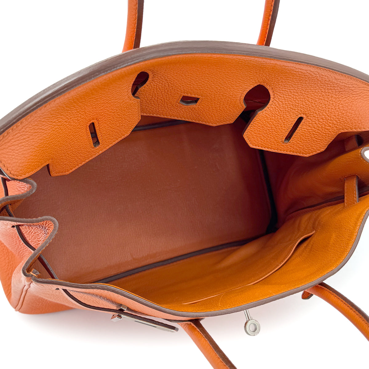 HERMES BIRKIN 35 ORANGE TOGO HAND BAG □N SHW 90273070