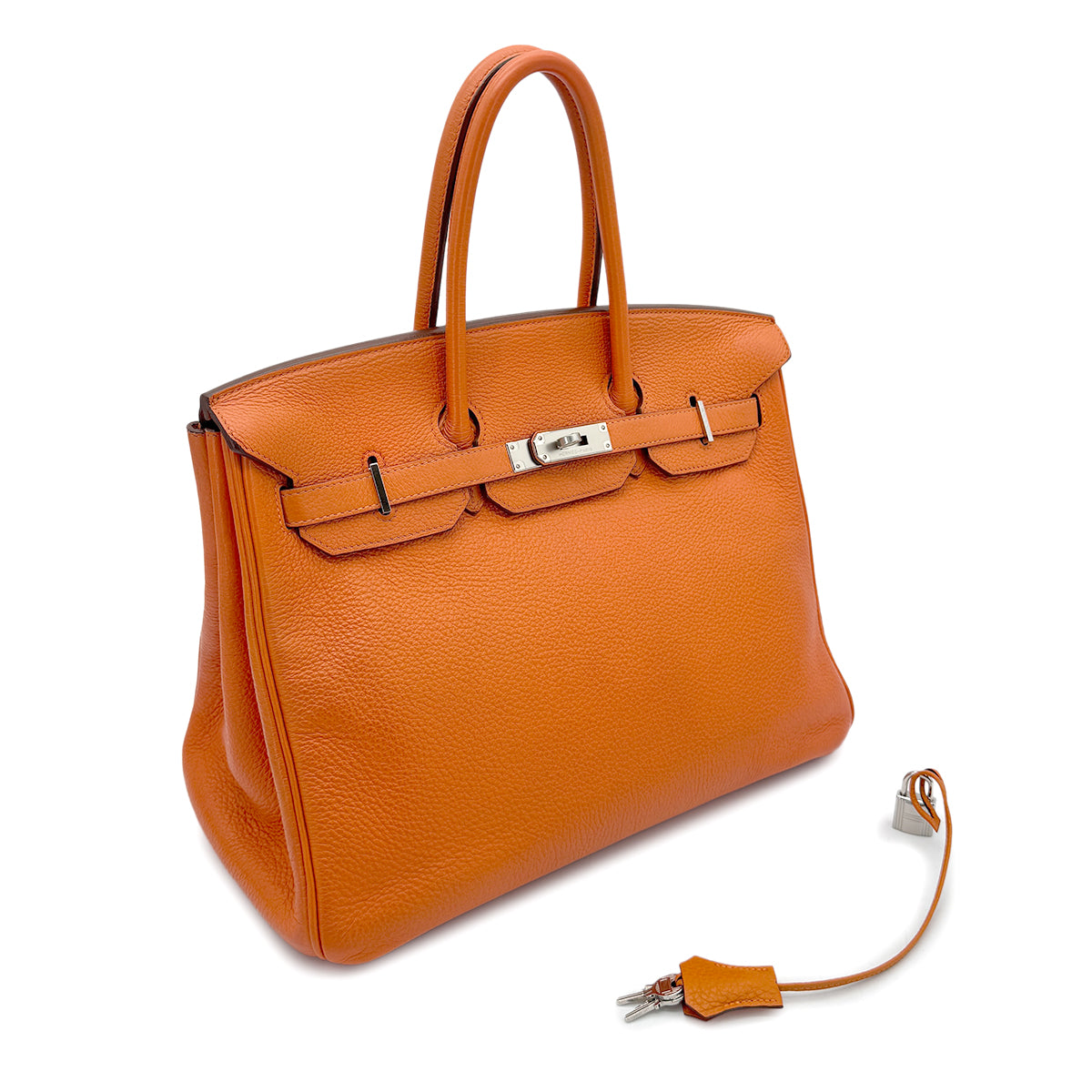 HERMES BIRKIN 35 ORANGE TOGO HAND BAG □N SHW 90273070