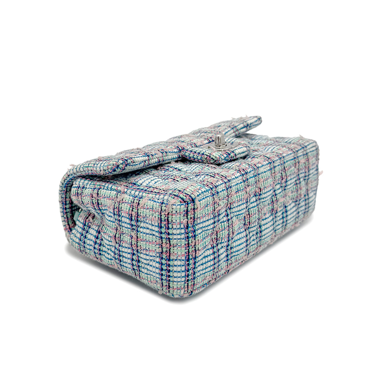 CHANEL MINI MATELASSE CHAIN SHOULDER BAG BLUE TWEED 90273071