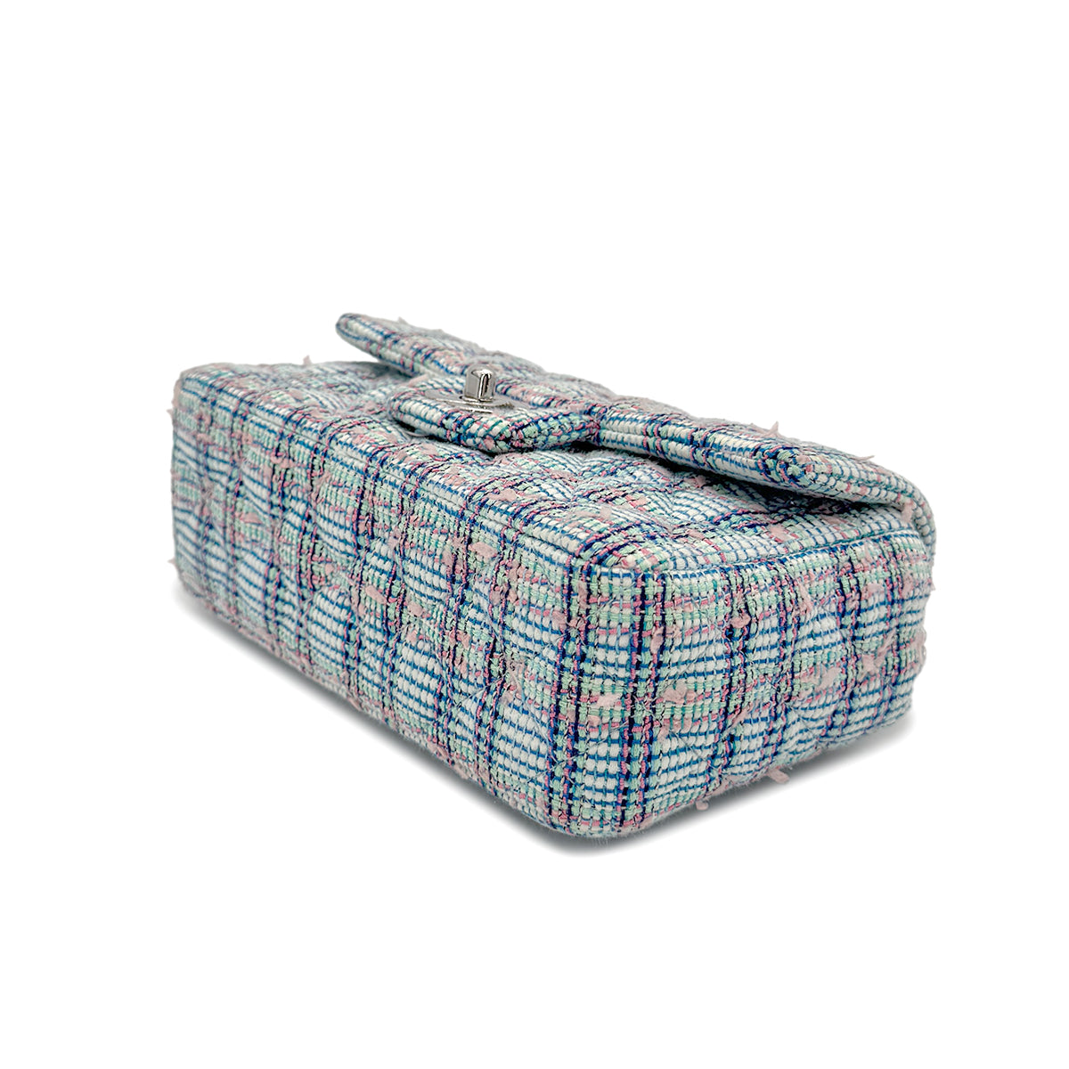 CHANEL MINI MATELASSE CHAIN SHOULDER BAG BLUE TWEED 90273071