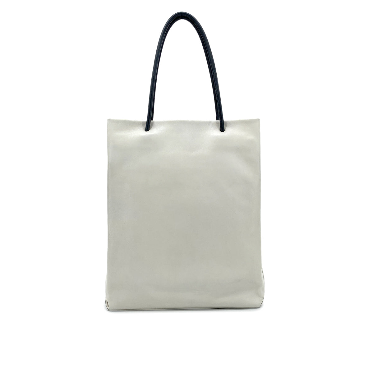 CHANEL VINTAGE ESSENTIAL TOTE BAG WHITE CALF LEATHER 90273073