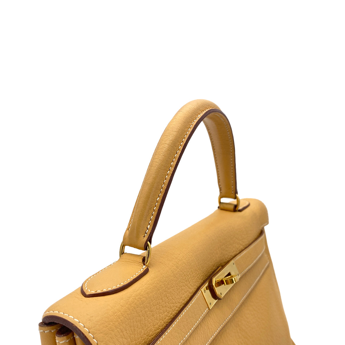 HERMES KELLY 32 RETOURNE NATURAL FJORD HAND SHOULDER BAG □B GHW 90273075