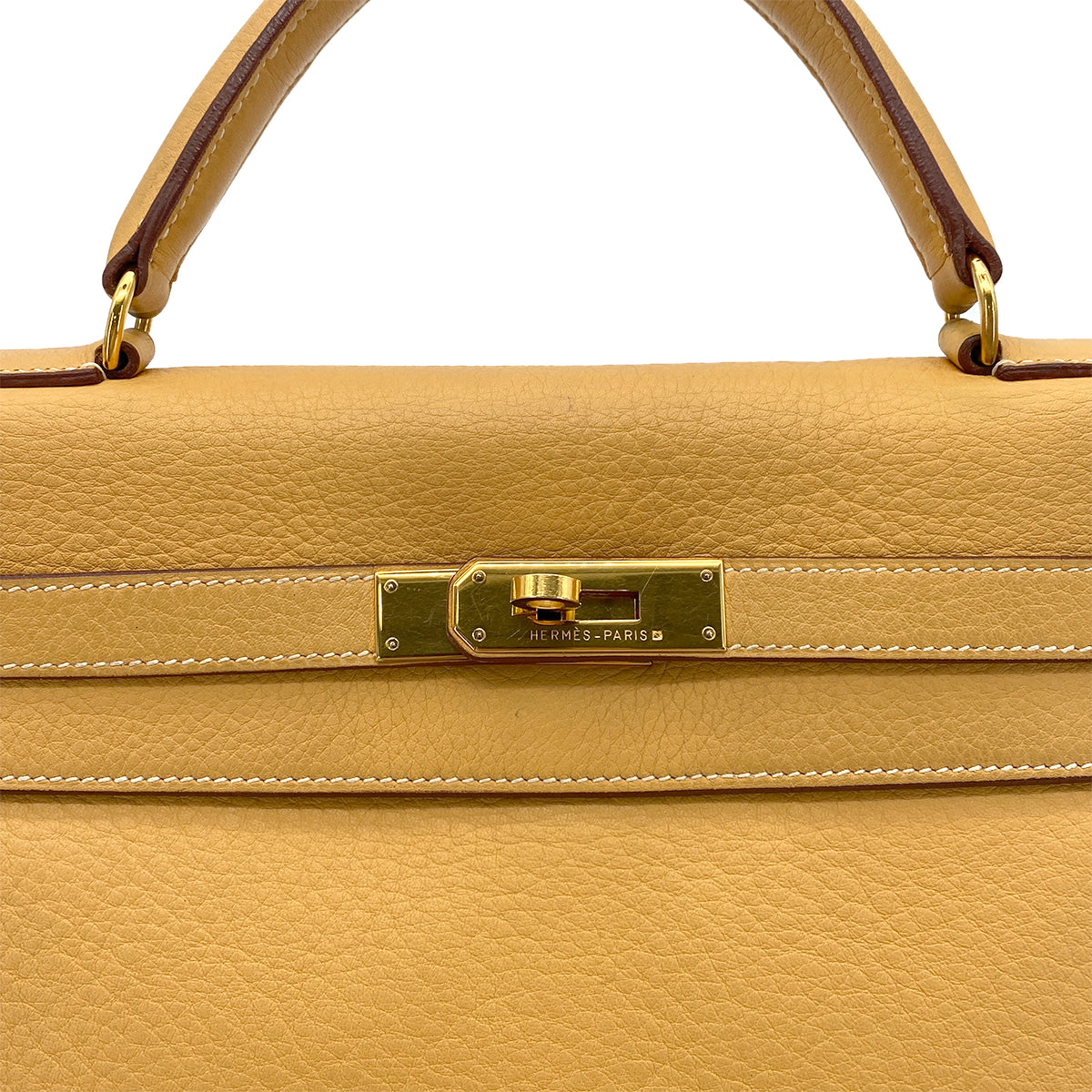 HERMES KELLY 32 RETOURNE NATURAL FJORD HAND SHOULDER BAG □B GHW 90273075