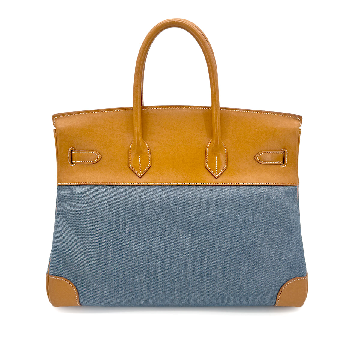 HERMES BIRKIN 35 BLUE JEAN NATURAL TOILET JEAN VALENIA HAND BAG □A GHW 90273076