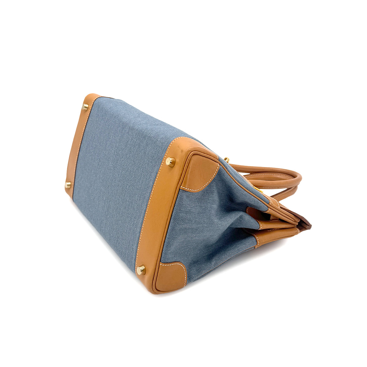 HERMES BIRKIN 35 BLUE JEAN NATURAL TOILET JEAN VALENIA HAND BAG □A GHW 90273076