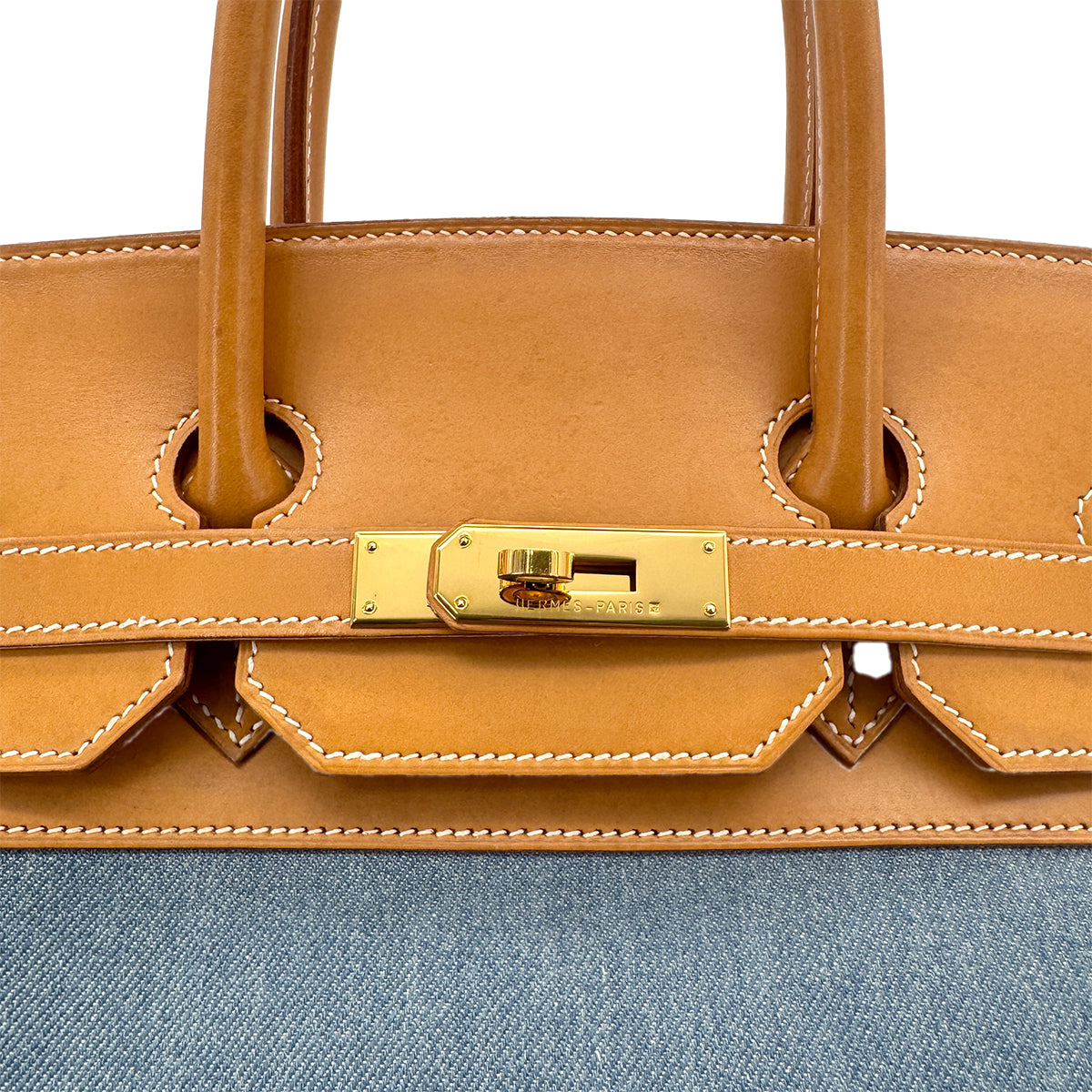 HERMES BIRKIN 35 BLUE JEAN NATURAL TOILET JEAN VALENIA HAND BAG □A GHW 90273076