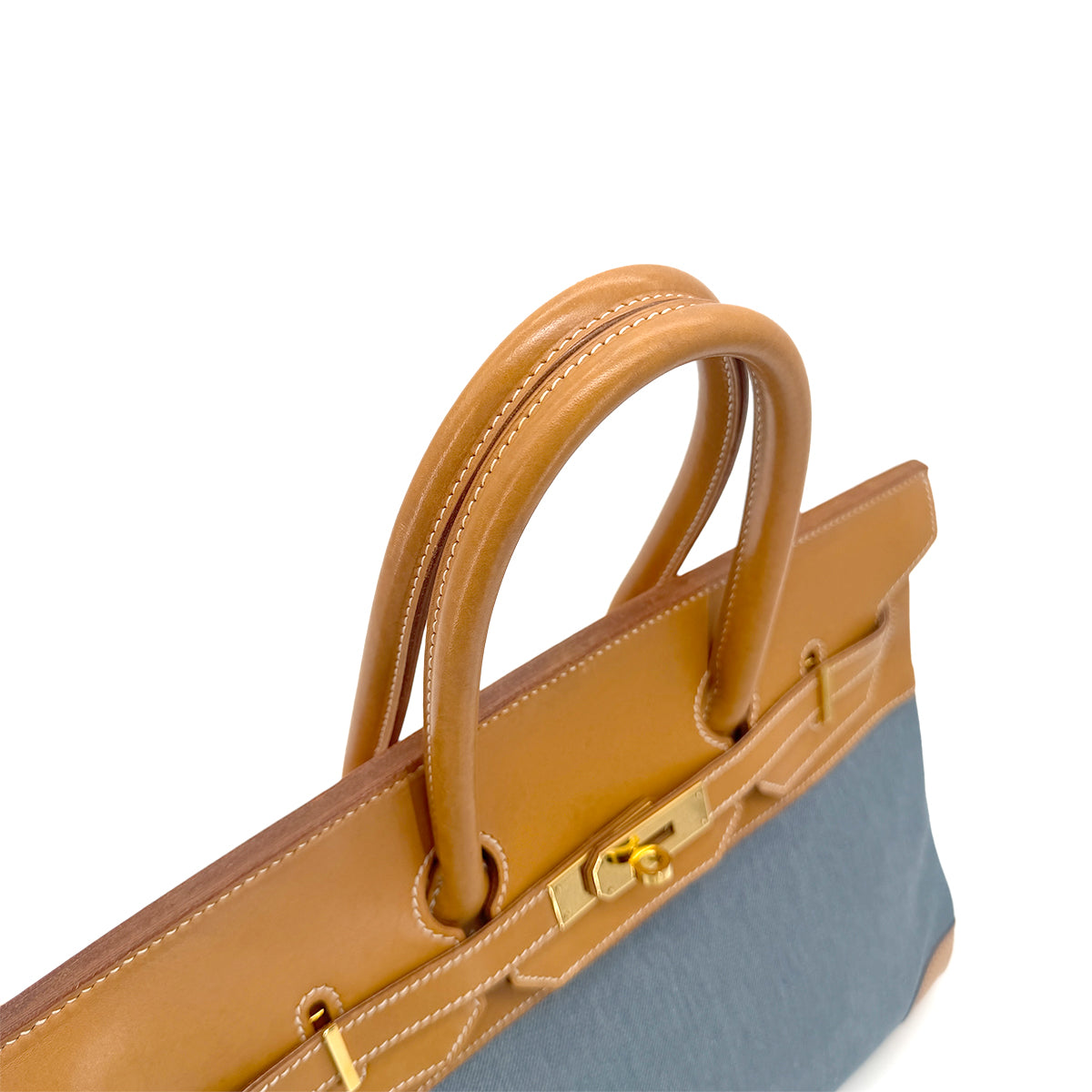 HERMES BIRKIN 35 BLUE JEAN NATURAL TOILET JEAN VALENIA HAND BAG □A GHW 90273076