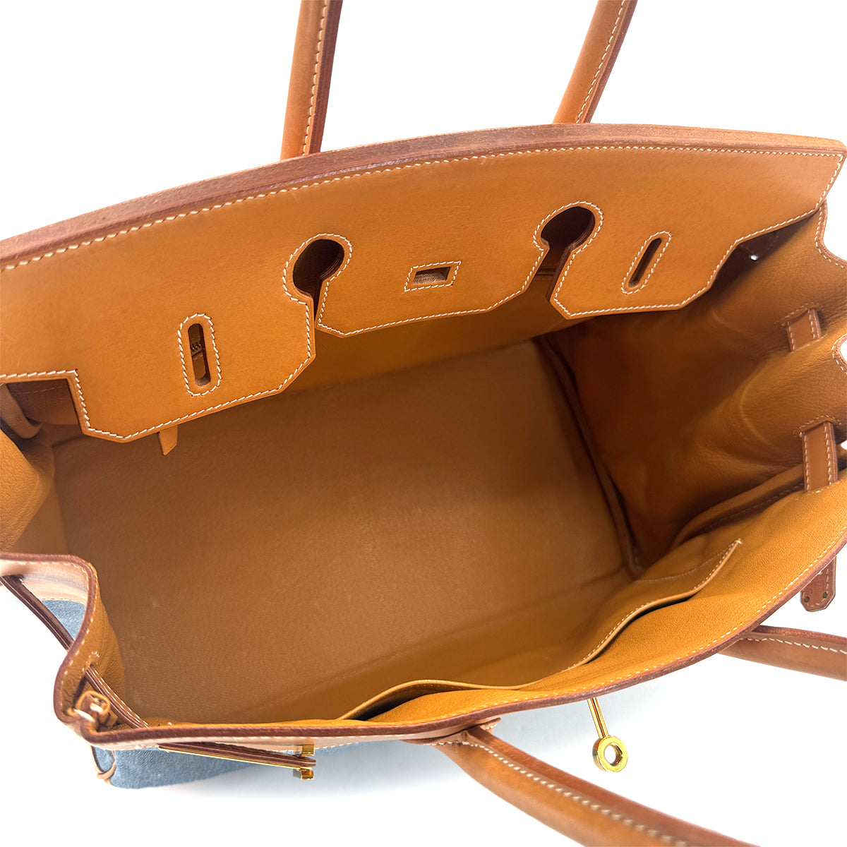 HERMES BIRKIN 35 BLUE JEAN NATURAL TOILET JEAN VALENIA HAND BAG □A GHW 90273076