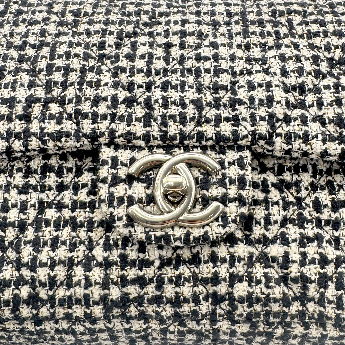 CHANEL MATELASSE CHAIN SHOULDER BAG BLACK TWEED 90273077