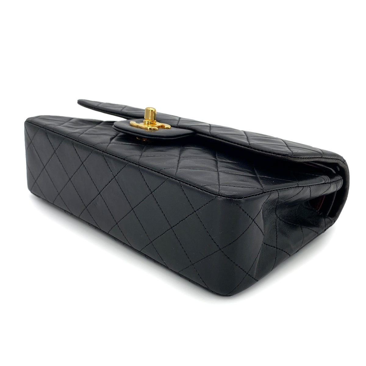 CHANEL VINTAGE CLASSIC FLAP SMALL CHAIN SHOULDER BAG BLACK LAMB SKIN 90273082