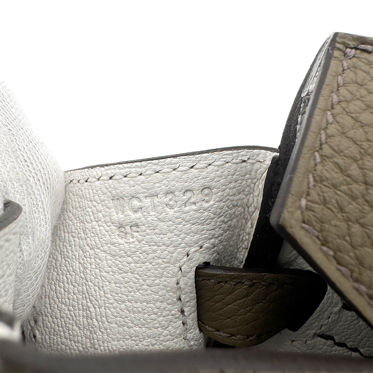 HERMES BIRKIN 25 VERSO TOUNDRA GRIS PERLE TOGO HAND BAG W GHW 90273375