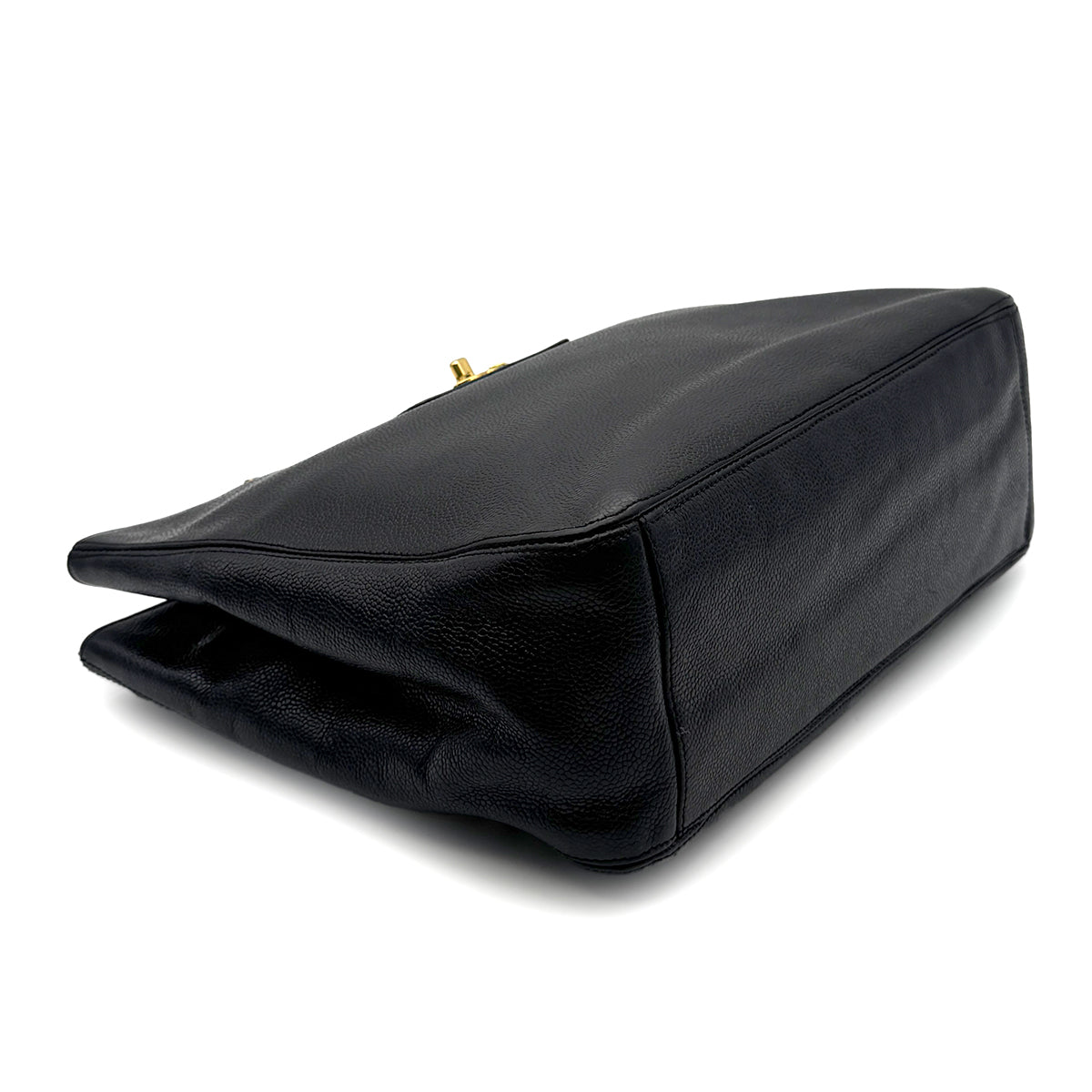 CHANEL VINTAGE CHAIN TOTE BAG BLACK CAVIAR SKIN 90273382