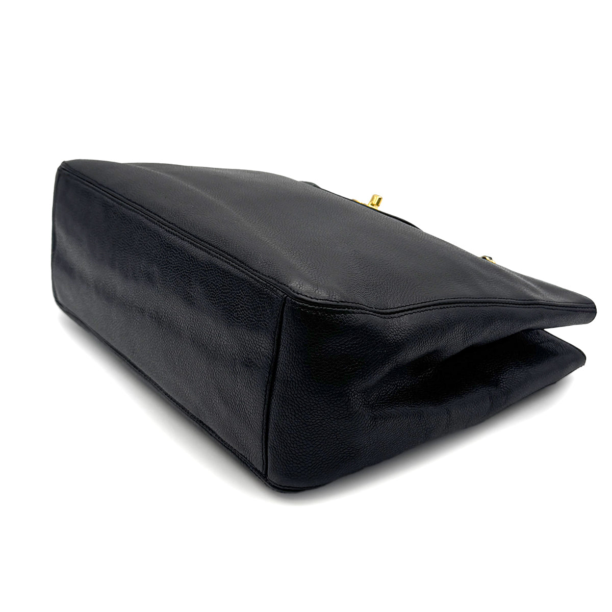 CHANEL VINTAGE CHAIN TOTE BAG BLACK CAVIAR SKIN 90273382