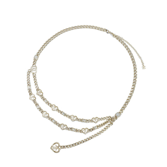 CHANEL COCOMARK HEART CHAIN BELT RHINESTONE F24C 90273389