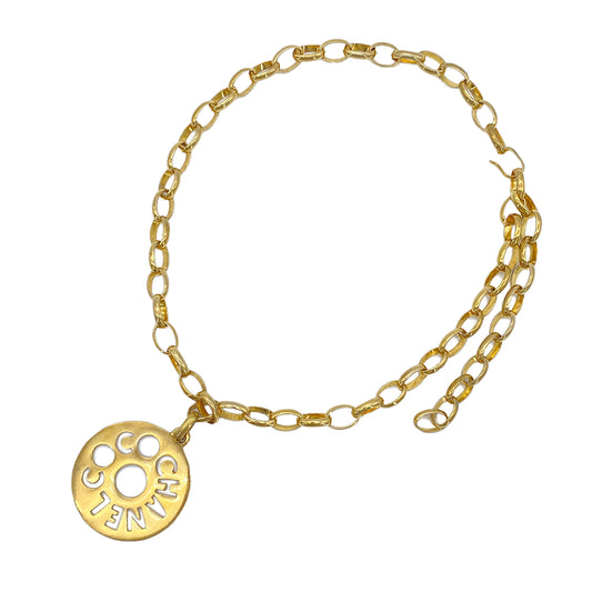 CHANEL VINTAGE LOGO PLATE CHAIN BELT ACCESSORY 90273401