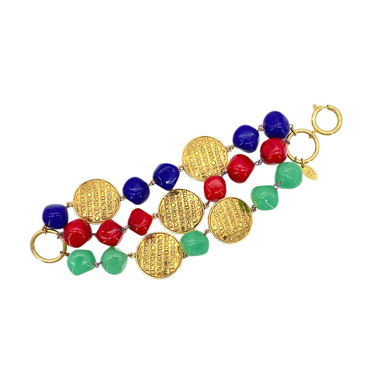 CHANEL VINTAGE BRACELET LOGO MULTI COLOR ACCESSORY 28 90273404
