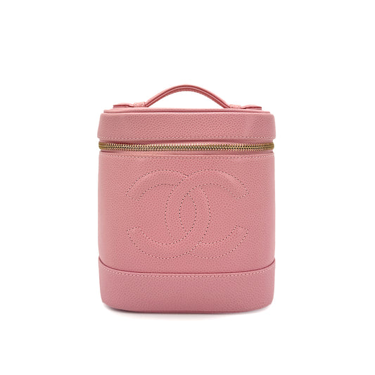 CHANEL VINTAGE VANITY HAND BAG PINK CAVIAR SKIN 90273872