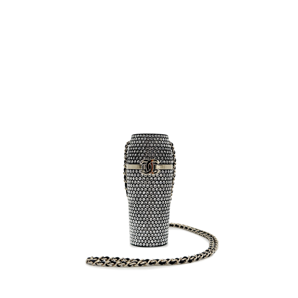 CHANEL LIP CASE CHAIN SHOULDER BAG COCOMARK RHINESTONE BLACK B21V 90273874