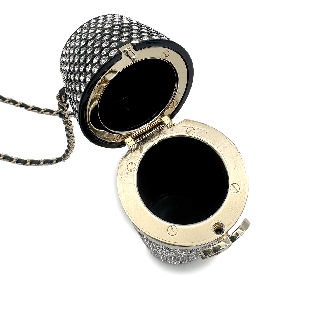 CHANEL LIP CASE CHAIN SHOULDER BAG COCOMARK RHINESTONE BLACK B21V 90273874