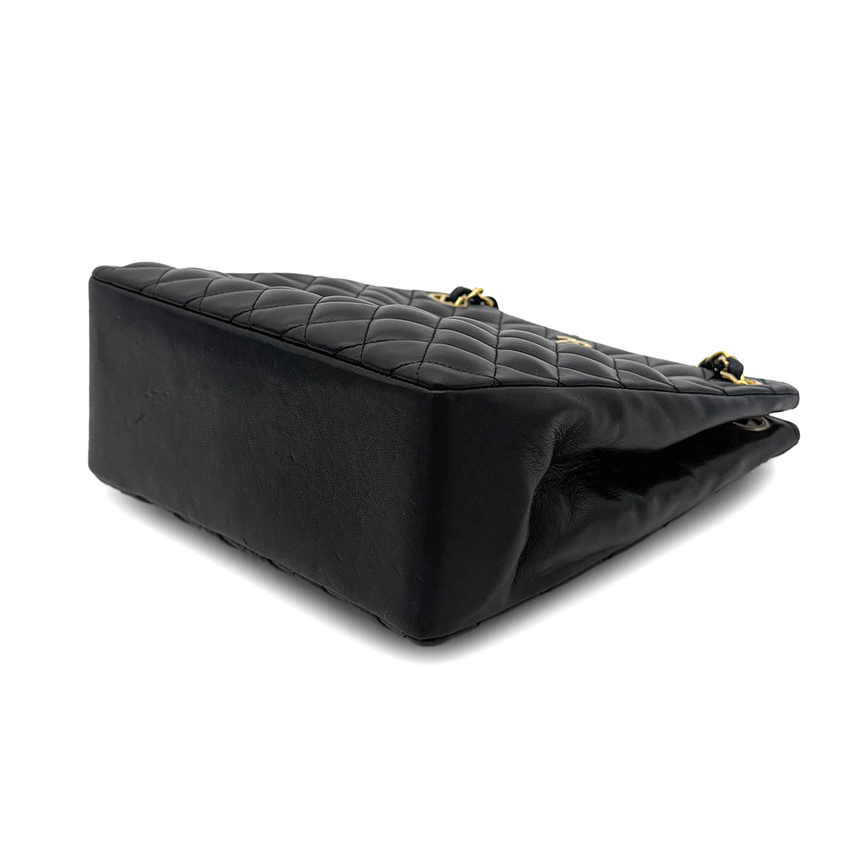 CHANEL VINTAGE MATELASSE SHOULDER BAG BLACK LAMB SKIN 90273875