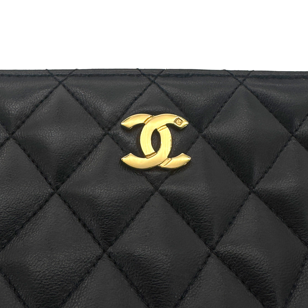CHANEL VINTAGE MATELASSE SHOULDER BAG BLACK LAMB SKIN 90273875