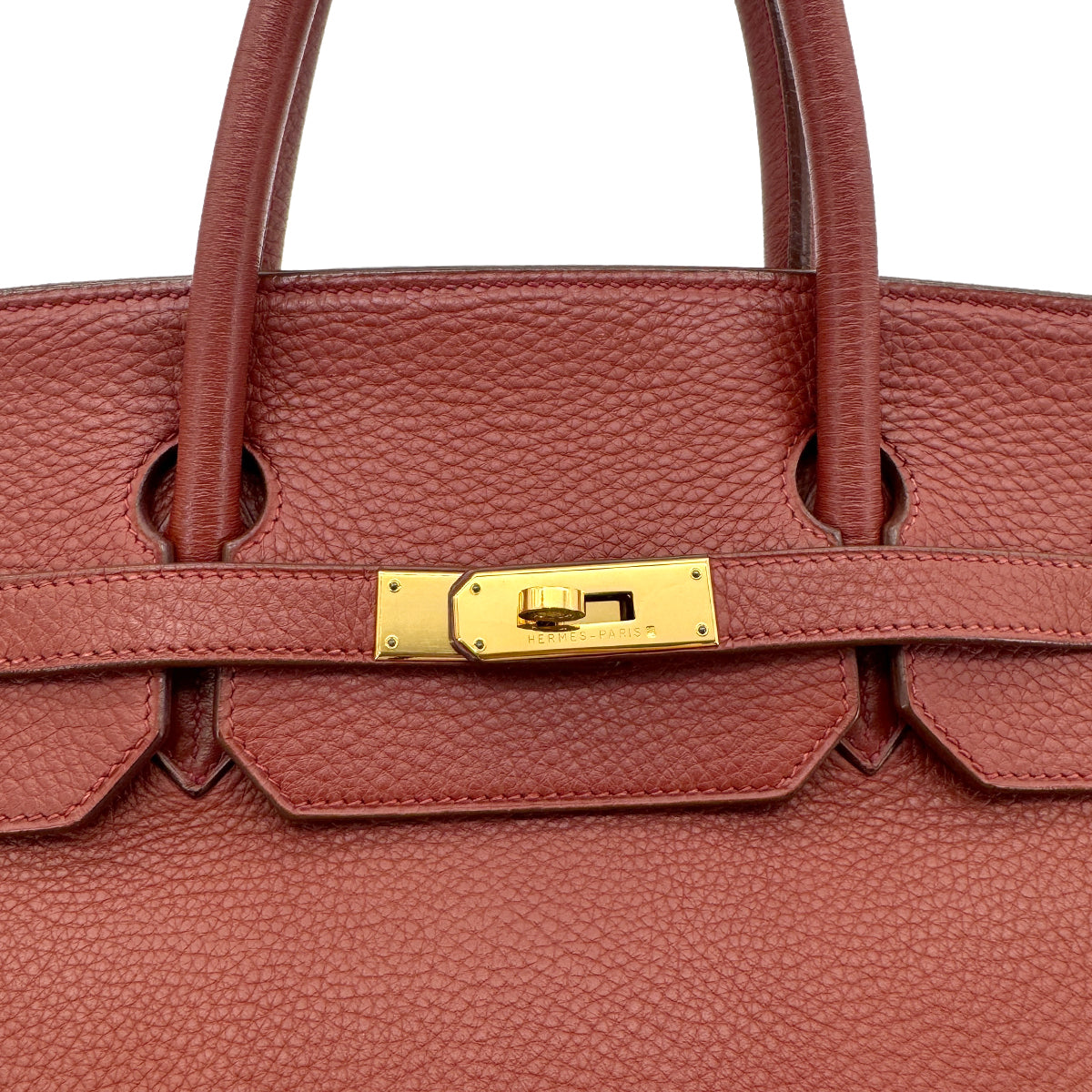 HERMES BIRKIN 40 BRIQUE TAURILLON CLEMENCE HAND BAG □D GHW 90273884