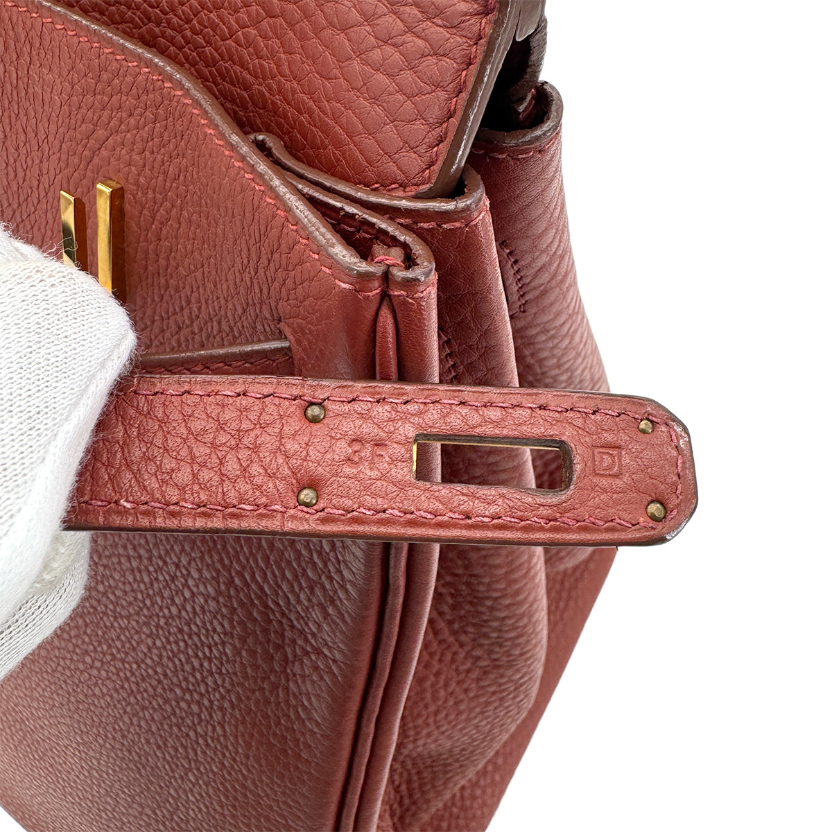 HERMES BIRKIN 40 BRIQUE TAURILLON CLEMENCE HAND BAG □D GHW 90273884