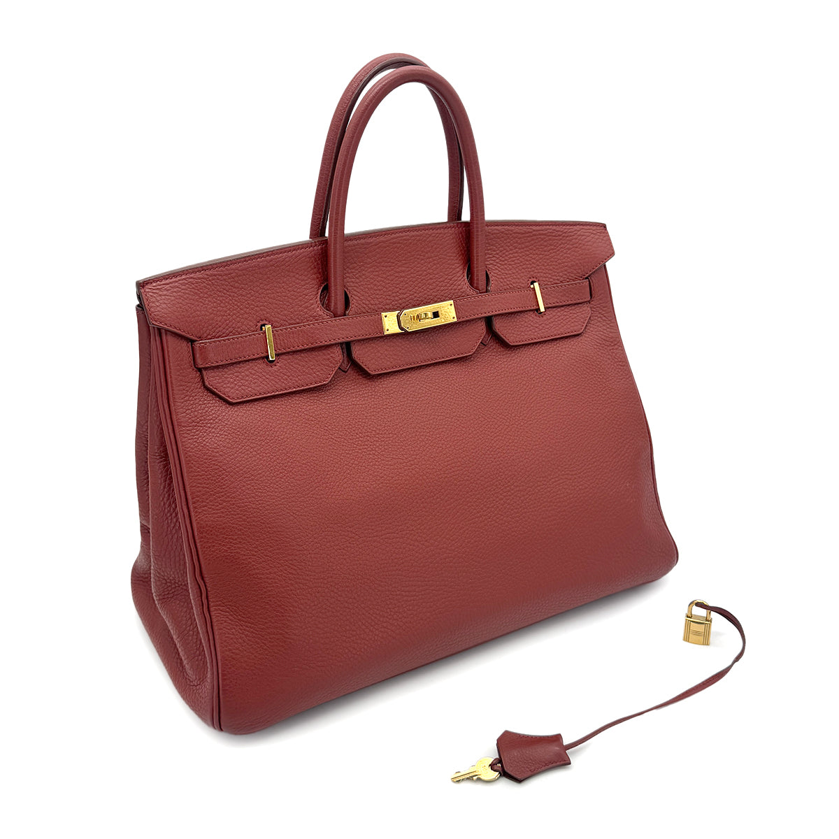 HERMES BIRKIN 40 BRIQUE TAURILLON CLEMENCE HAND BAG □D GHW 90273884