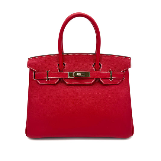 HERMES CANDY BIRKIN 30 ROUGE CASAQUE BLUE THALASSA EPSOM HAND BAG □P GHW 90273885