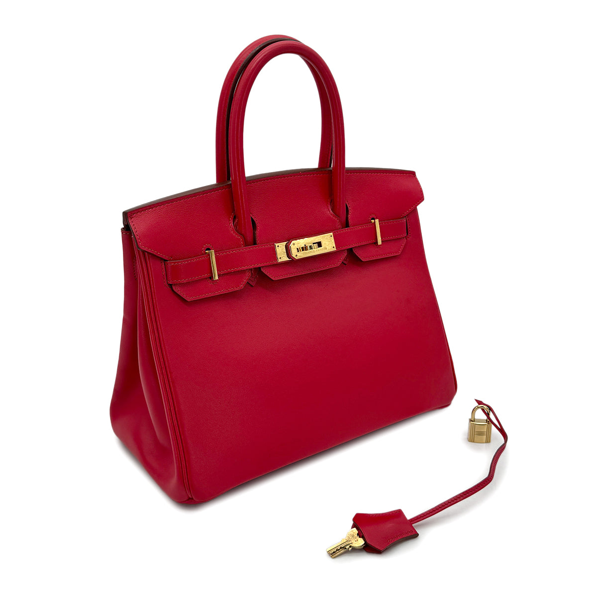 HERMES BIRKIN 30 ROUGE VIF VEAU GULLIVER HAND BAG □D GHW 90273886
