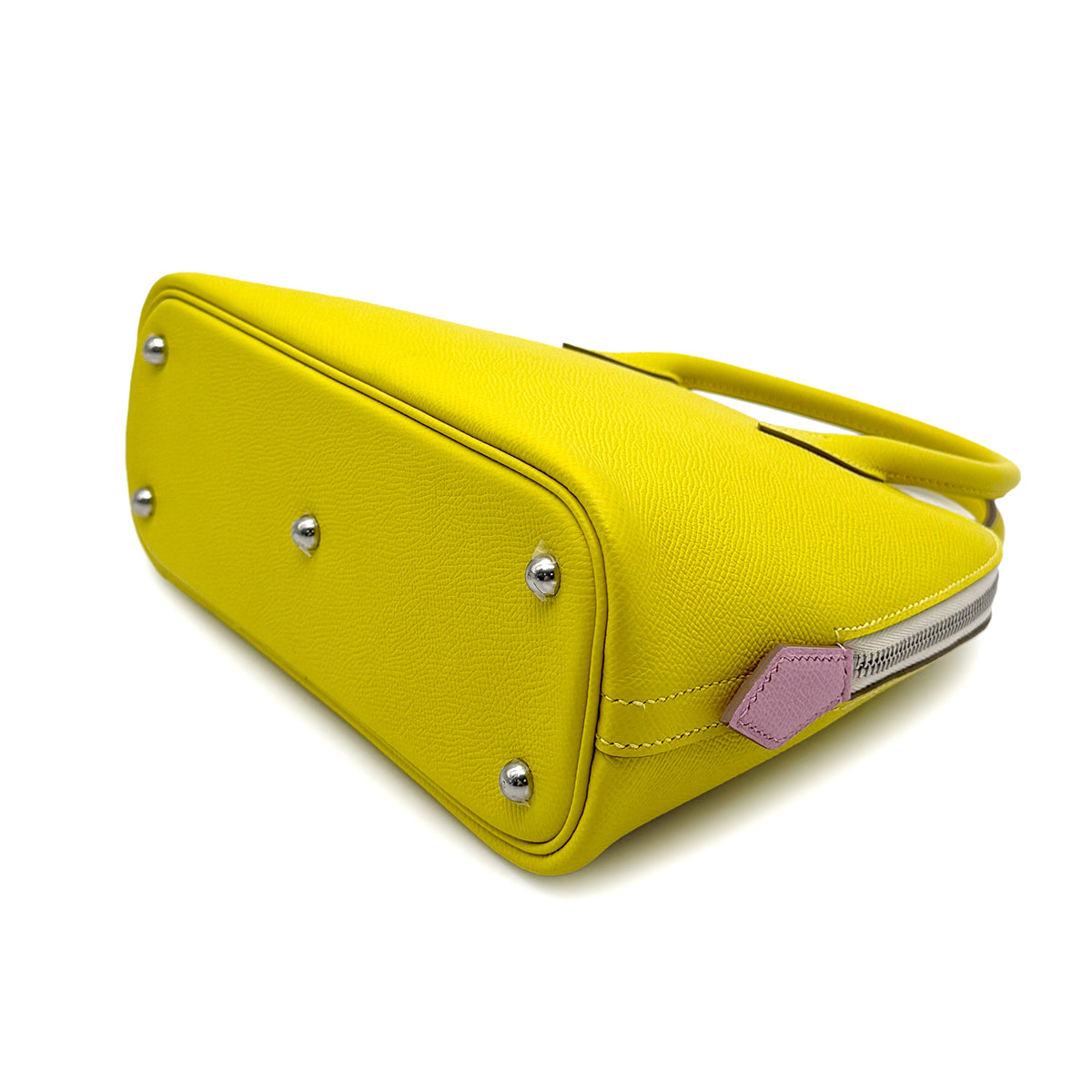 HERMES BOLIDE 1923 25 LIME MAUVE SYLVESTRE NATA EPSOM HAND SHOULDER BAG U 90273887