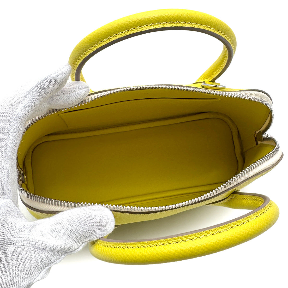 HERMES BOLIDE 1923 25 LIME MAUVE SYLVESTRE NATA EPSOM HAND SHOULDER BAG U 90273887