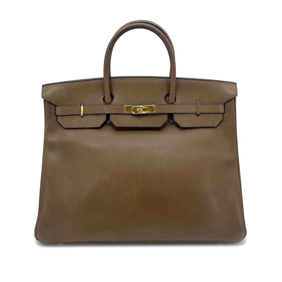 HERMES BIRKIN 40 OLIVE VEAU BARENIA HAND BAG □E GHW 90273888