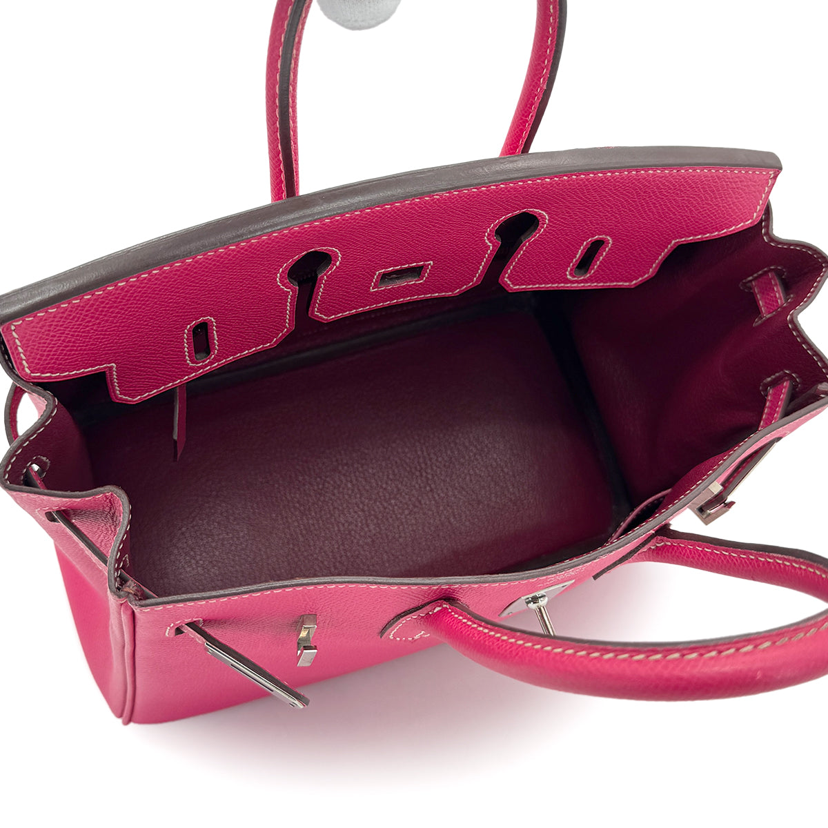 HERMES CANDY BIRKIN 25 ROSE TYRIEN RUBIS VEAU EPSOM HAND BAG □O SHW 90273892