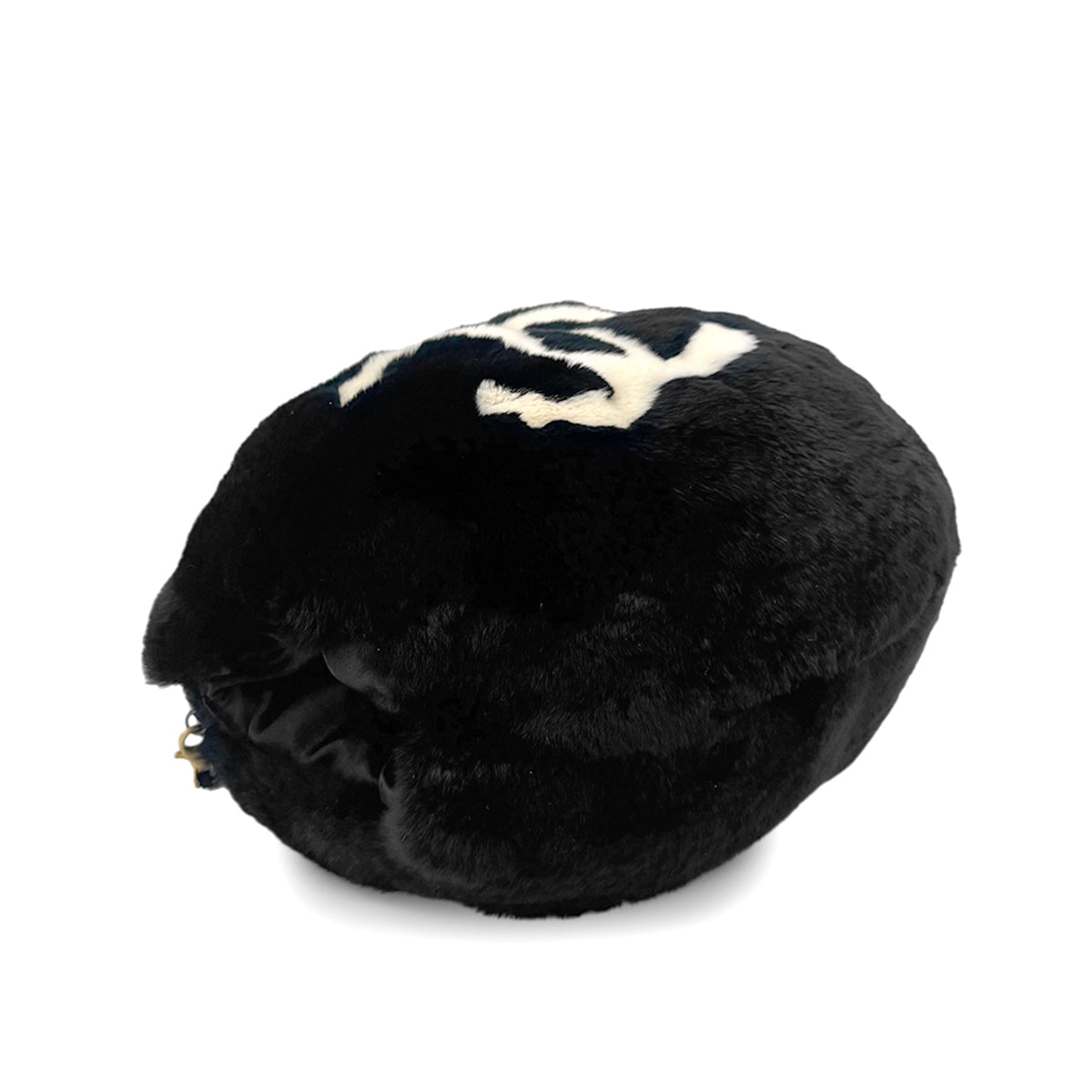 CHANEL VINTAGE COCOMARK ARM WARMER CHAIN SHOULDER BAG BLACK FUR 90273899