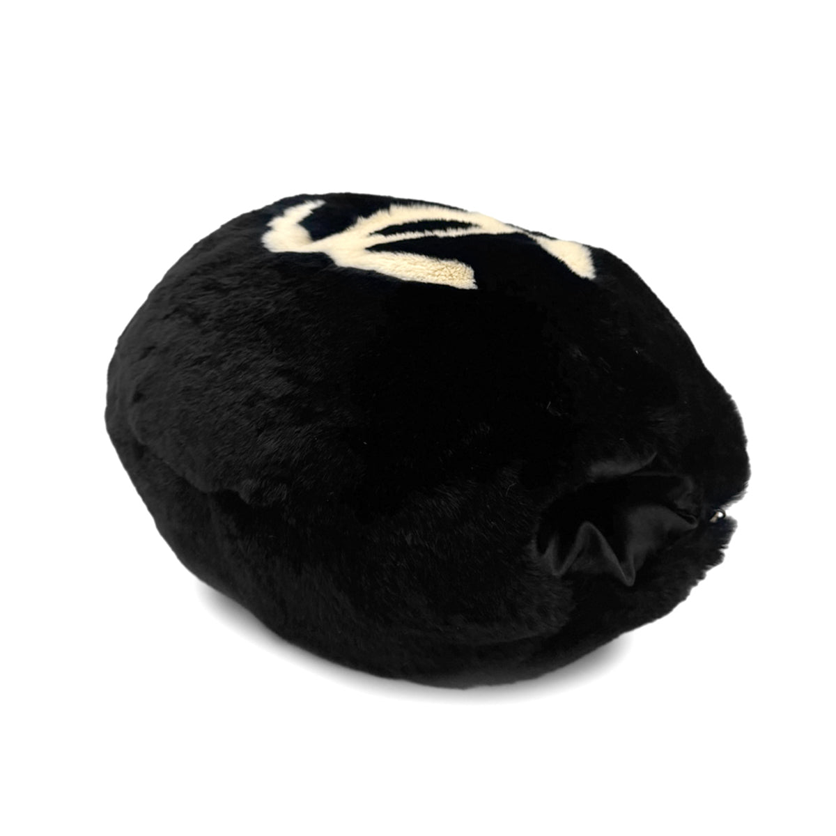 CHANEL VINTAGE COCOMARK ARM WARMER CHAIN SHOULDER BAG BLACK FUR 90273899