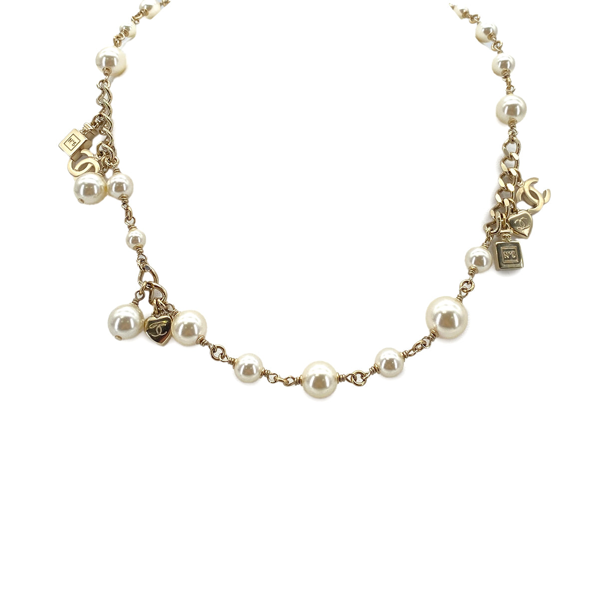 CHANEL NECKLACE ICON COCOMARK FAUX PEARL ACCESSORY B18B 90273902