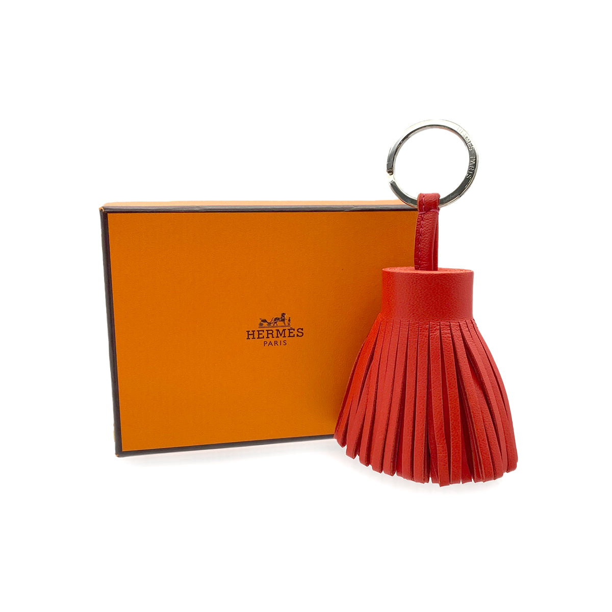 HERMES KEY CHARM CARMEN RED AGNEAU MILO 90273911