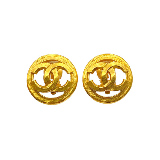 CHANEL VINTAGE EARRINGS COCOMARK ROUND ACCESSORY 94P 90273916