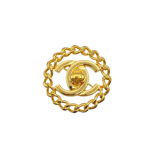 CHANEL VINTAGE TURN LOCK COCOMARK BROOCH GOLD 97A ACCESSORY 90273917