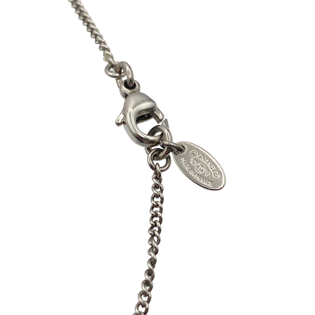 CHANEL NECKLACE COCOMARK RHINESTONE SILVER ACCESSORY 10V 90273937