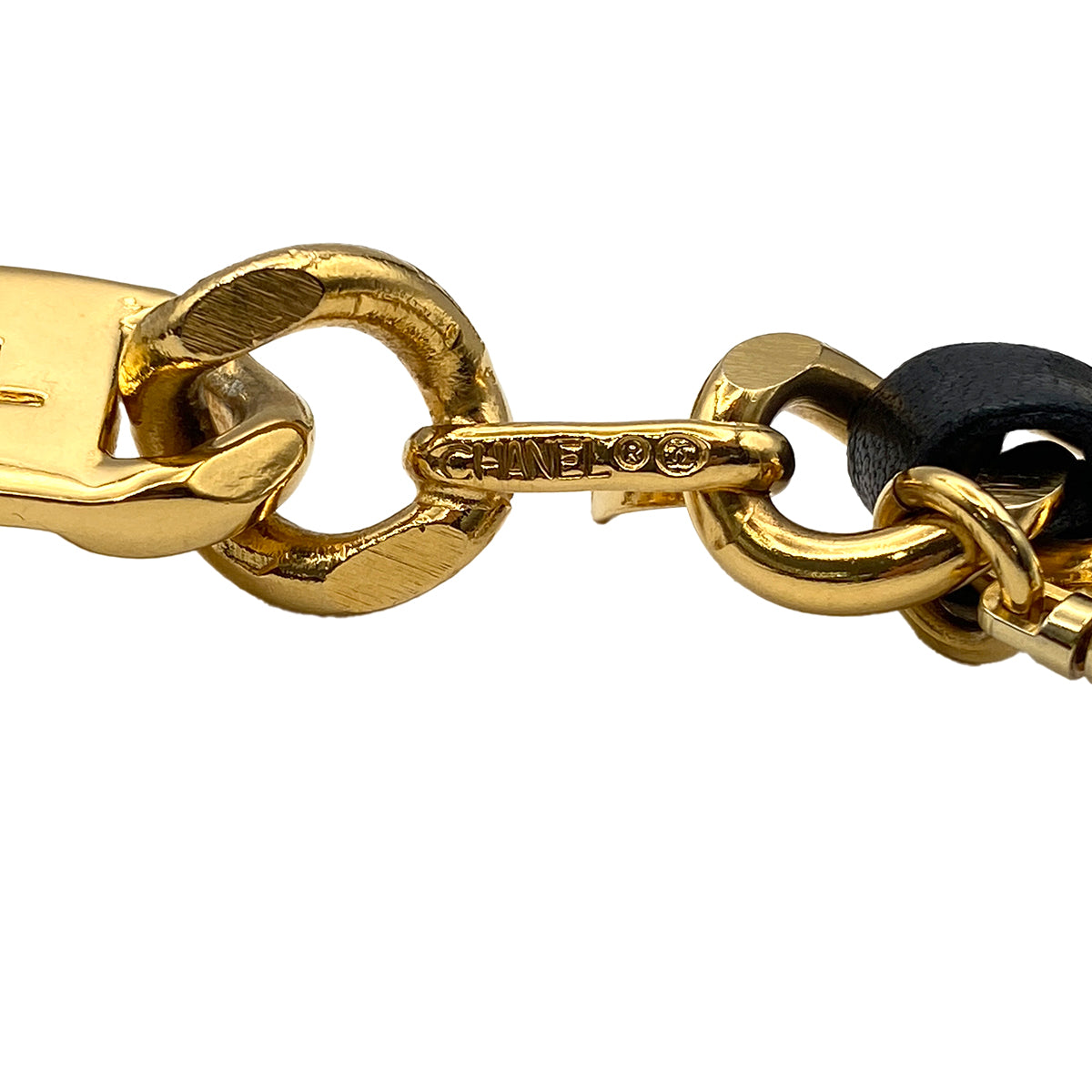 CHANEL VINTAGE CHAIN BELT LEATHER COCOMARK ACCESSORY 90273945