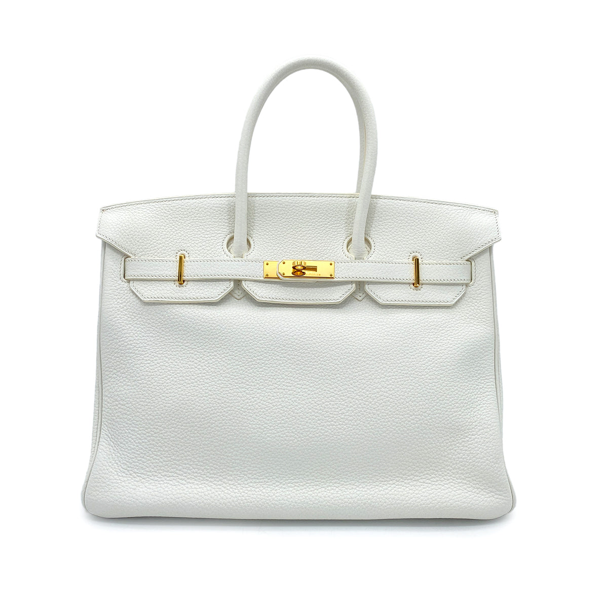 HERMES BIRKIN 35 WHITE TAURILLON CLEMENCE HAND BAG □N GHW 90274035